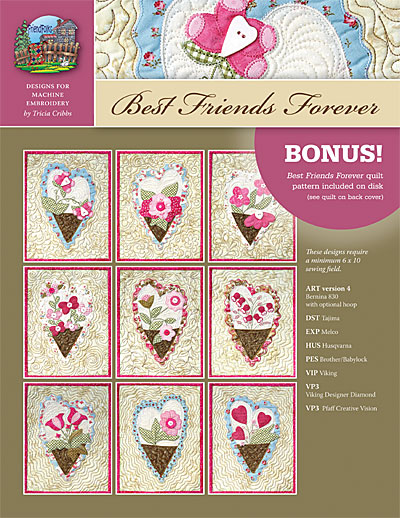 Best Friends Forever Machine Embroidery CD<br>
